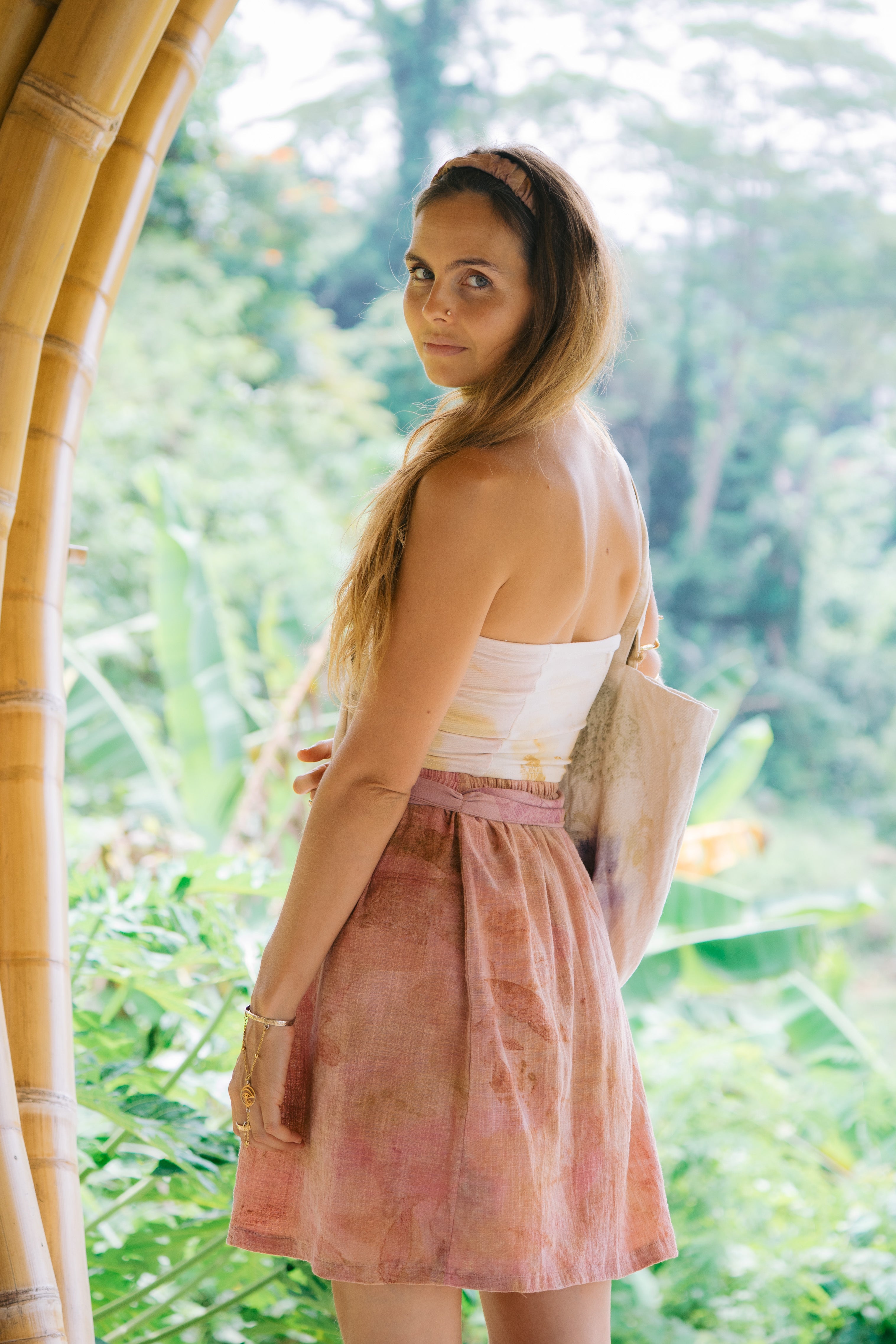 Tirta Puspa White & Gold Eco Vero Friendly Tank Top